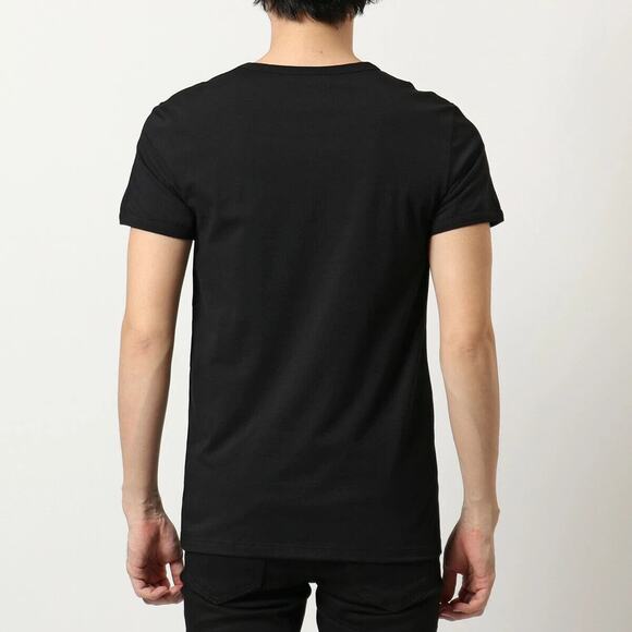 Versace T-Shirt Men's 4/ M Black Cotton Stretch Medusa Logo V-Neck NWT - Picture 4 of 14